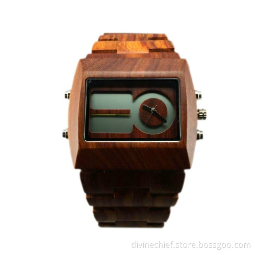 Custom Red Sandalwood Wood Watch For Sale, Luxury Men Waterproof Watch